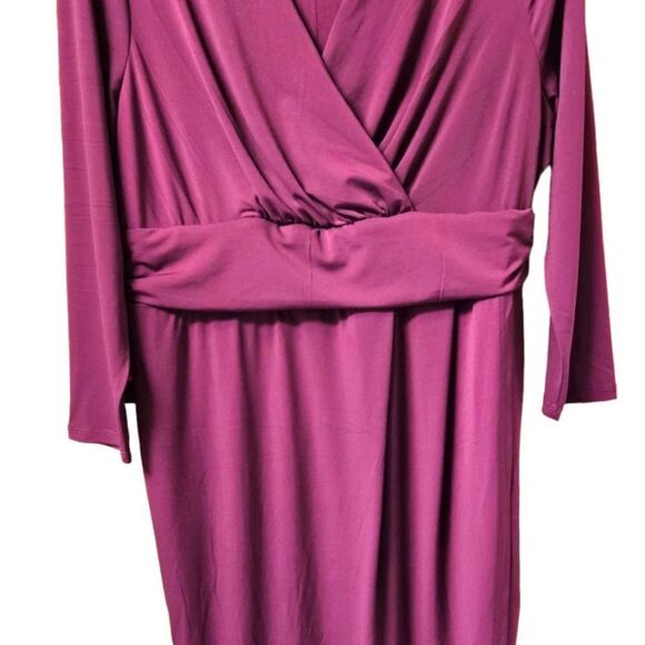 NEW TORRID PLUS SIZE Deep Purple Long sleeve Surplice NeckโMidi Wrap dress. - Picture 7 of 16